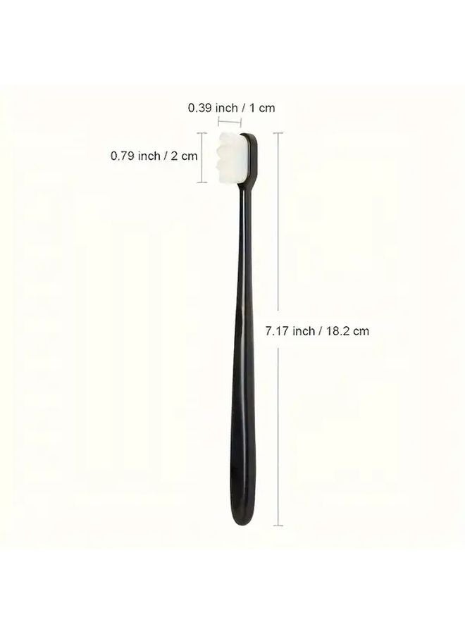 2 Pack Extra Soft Micro Nano Bristle Toothbrush Set For Sensitive Teeth And Gums Deep Cleaning 1 White 1 Black - Image 4